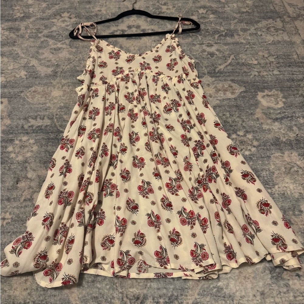 Patrons of Peace Cream and Red Floral Dress